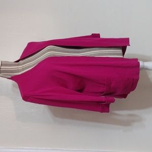 Rafaella Dark Pink 1/2 Sleeve Open Cardigan Sweater w Pockets Size M